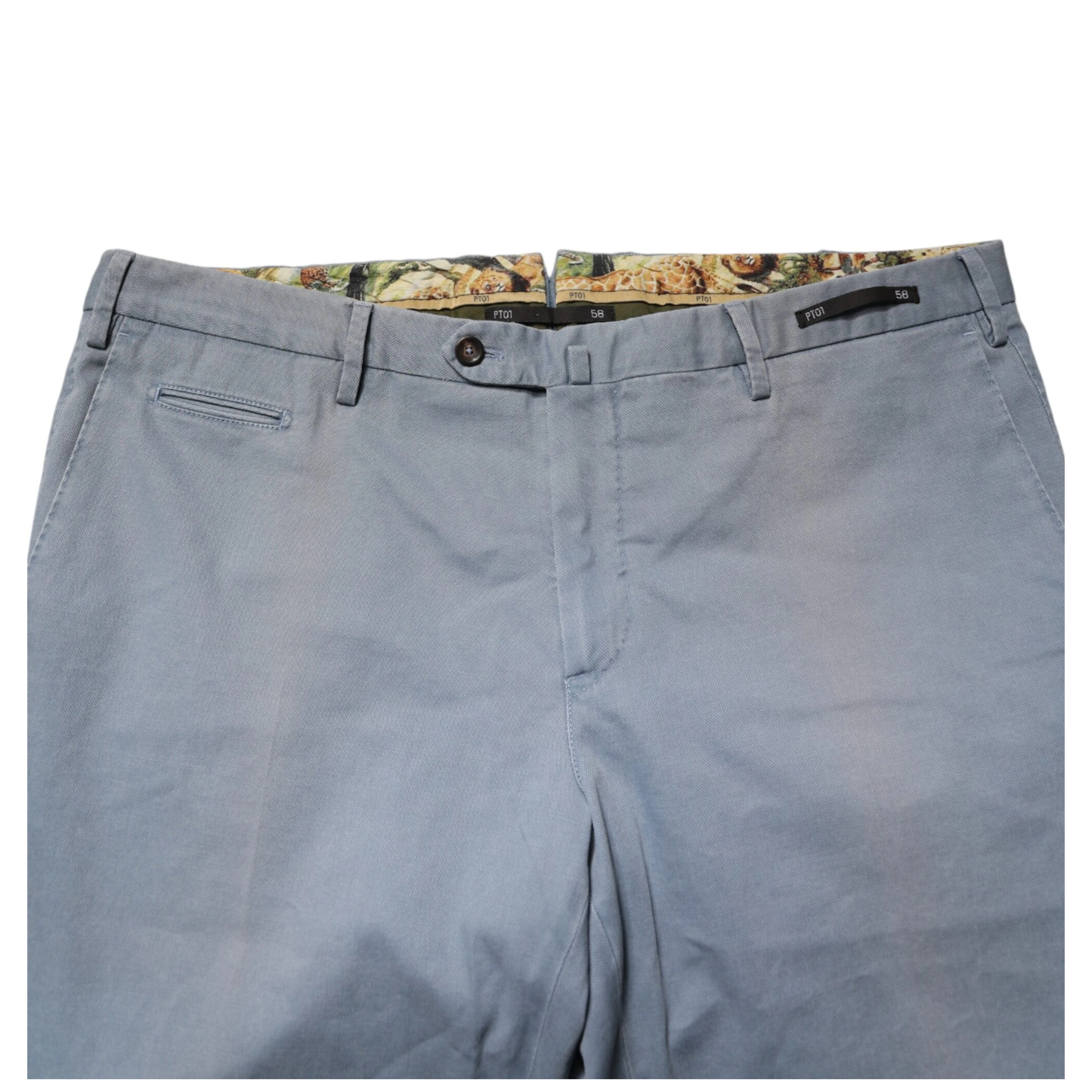 Blue Men Chino Mid Waist Tapered Fit Trouser Pants