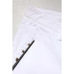 White Skinny Fit Mid Waist Men Denim Trouser Jeans