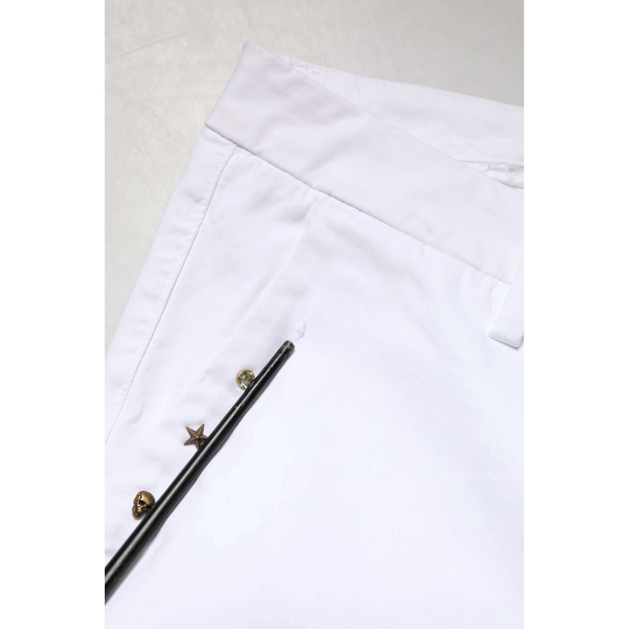 White Skinny Fit Mid Waist Men Denim Trouser Jeans