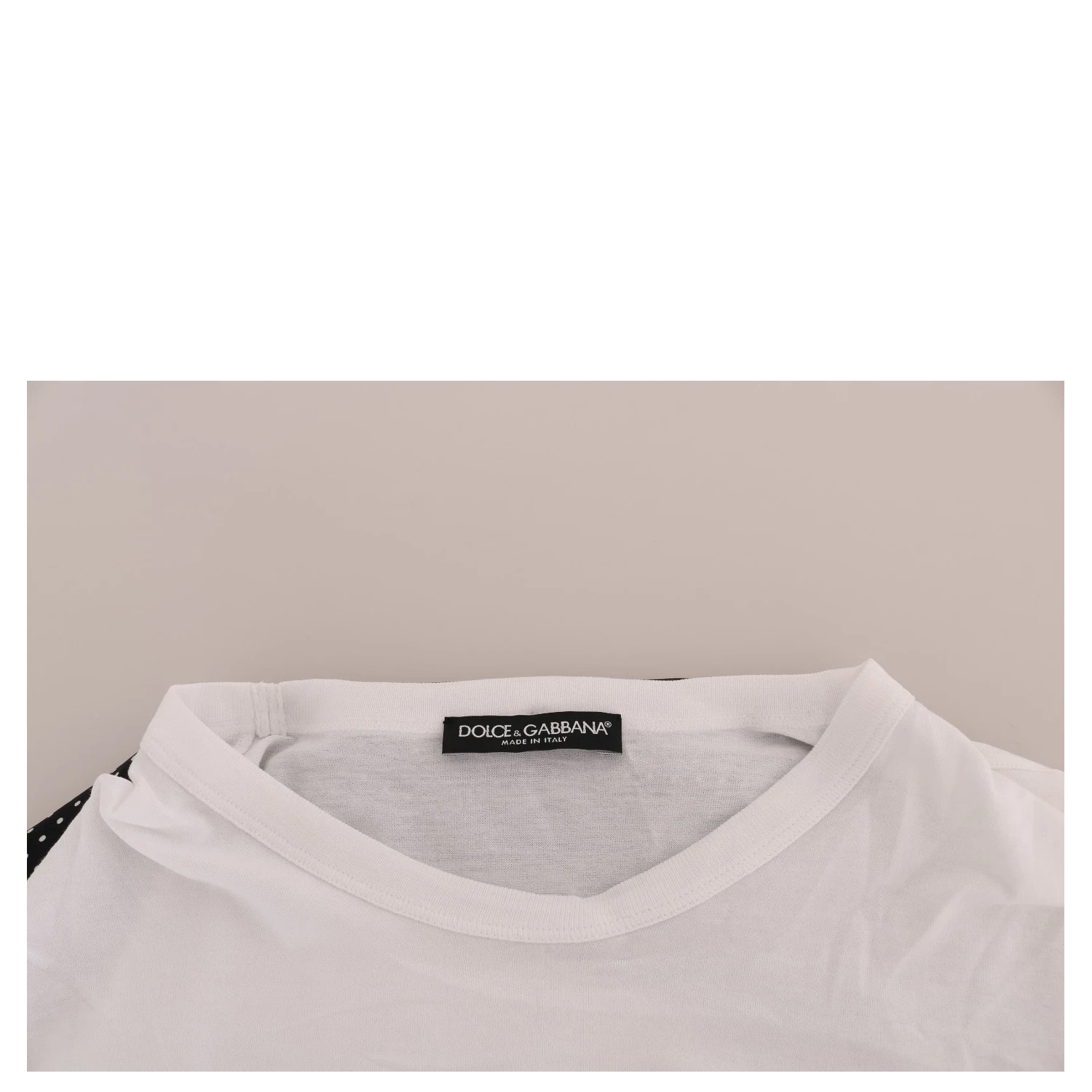 White Cotton Black Silk Scarf Top T-shirt