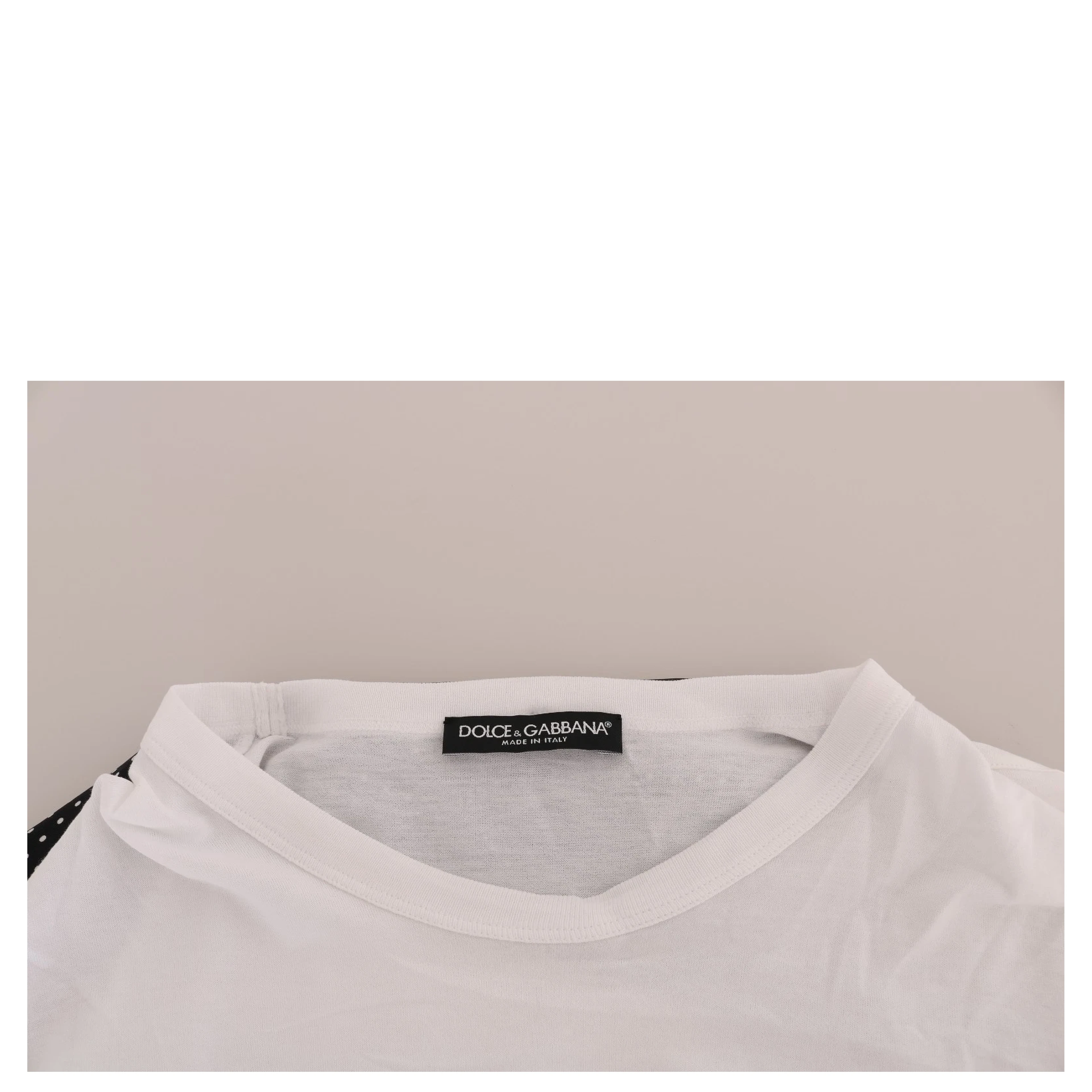 White Cotton Black Silk Scarf Top T-shirt