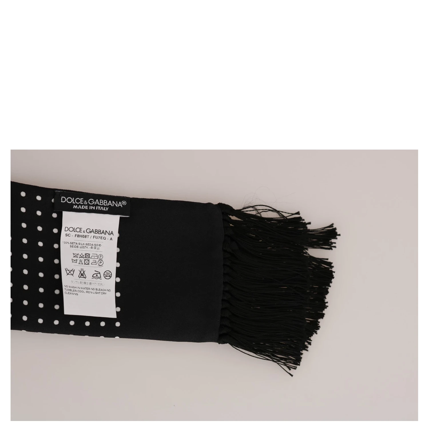 White Cotton Black Silk Scarf Top T-shirt