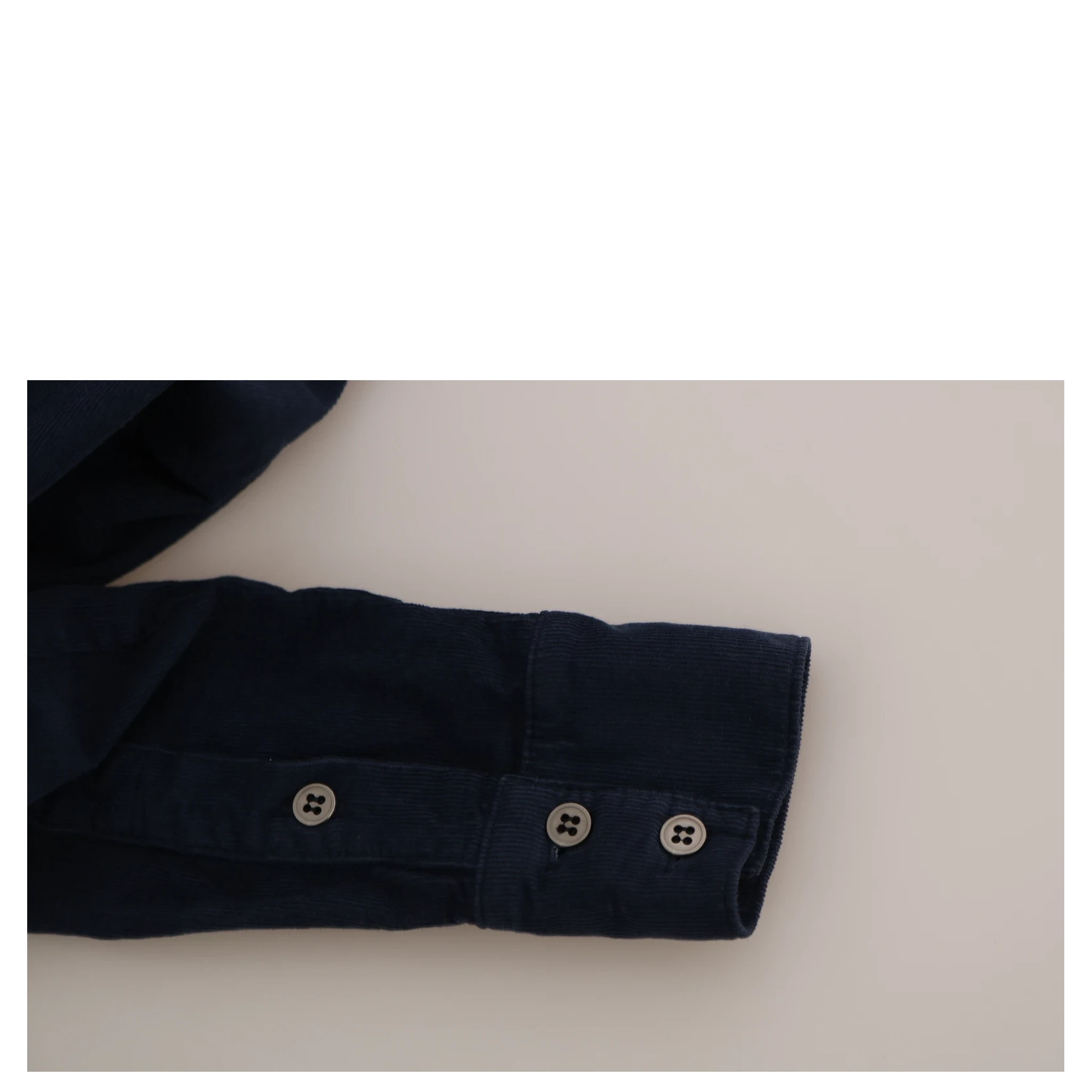 Cotton Blue Corduroy Long Sleeves Shirt Top Blouse