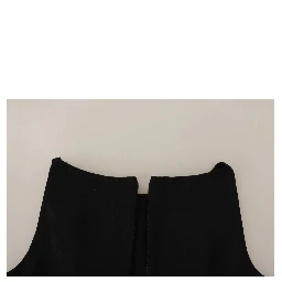 Black Sleeveless Pleated Aline Knee Length Dress