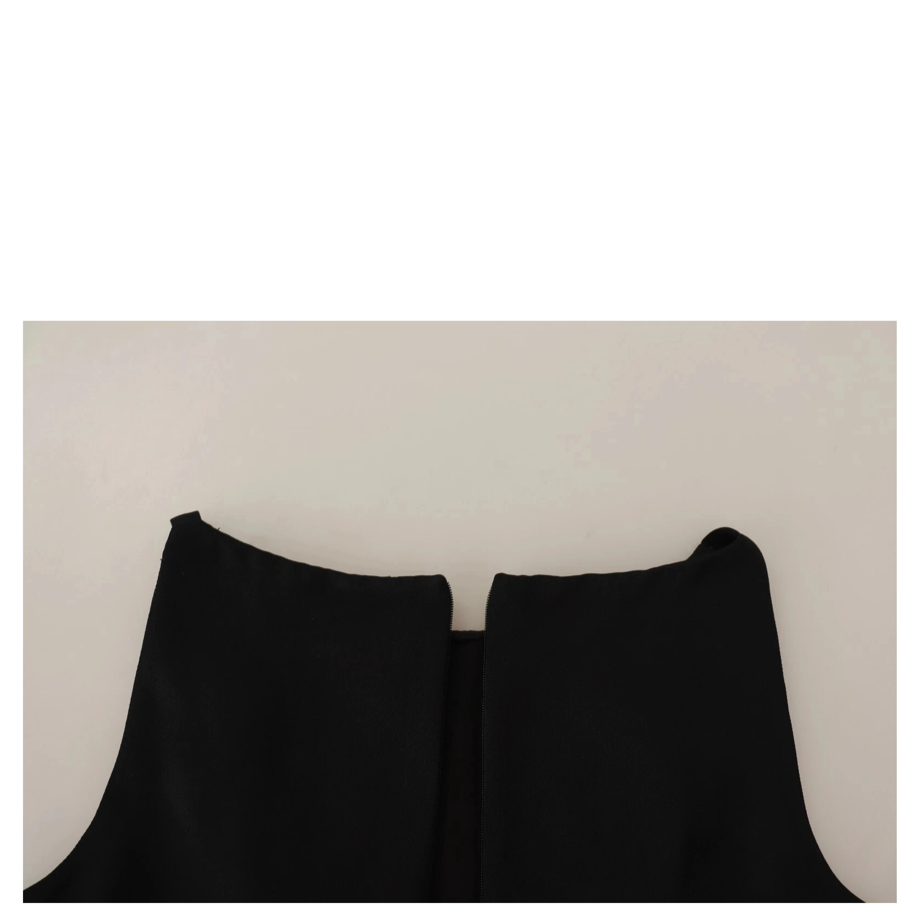 Black Sleeveless Pleated Aline Knee Length Dress