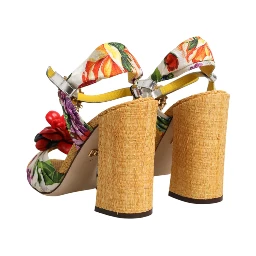 Multicolor Floral Crystal Embellished Sandals Shoes