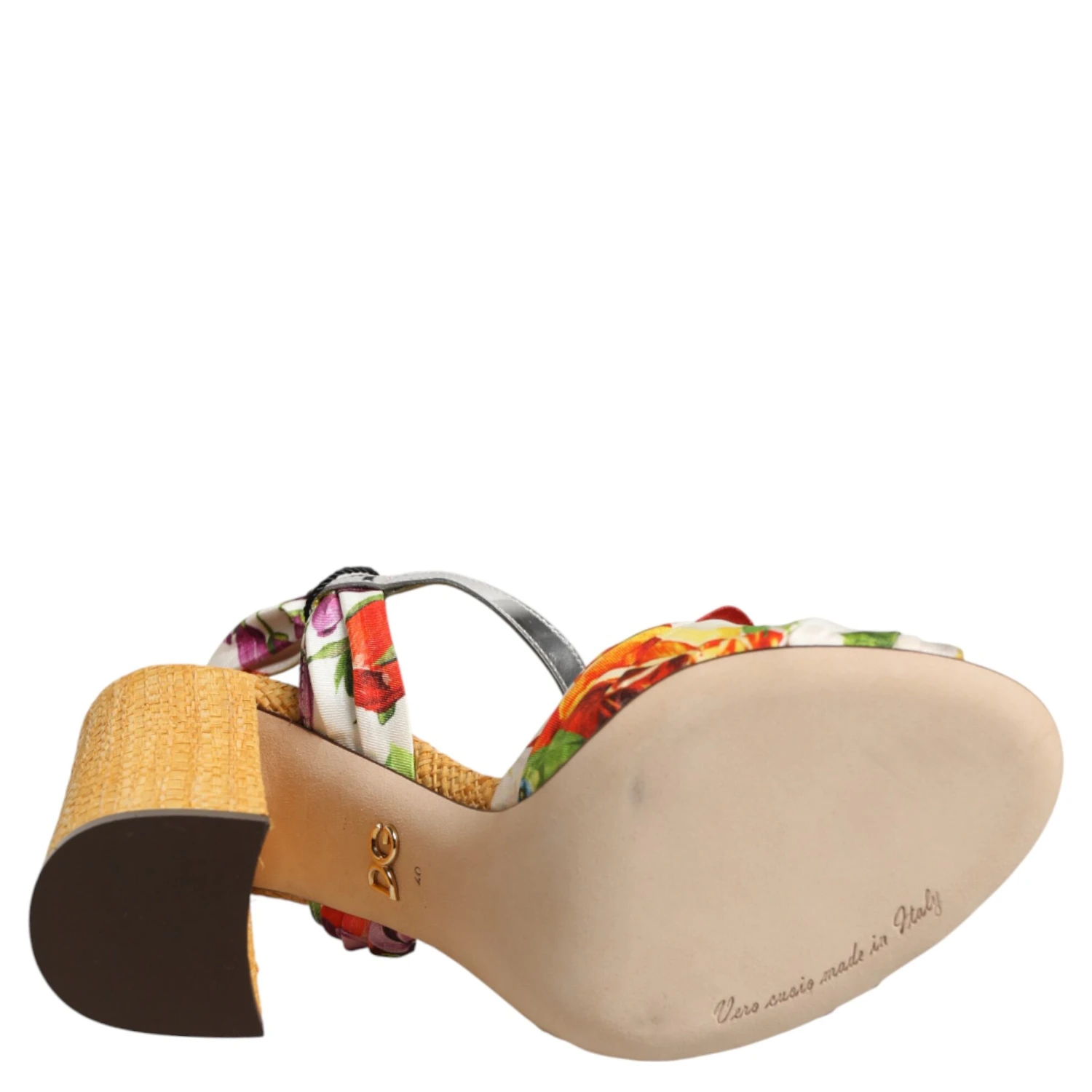 Multicolor Floral Crystal Embellished Sandals Shoes