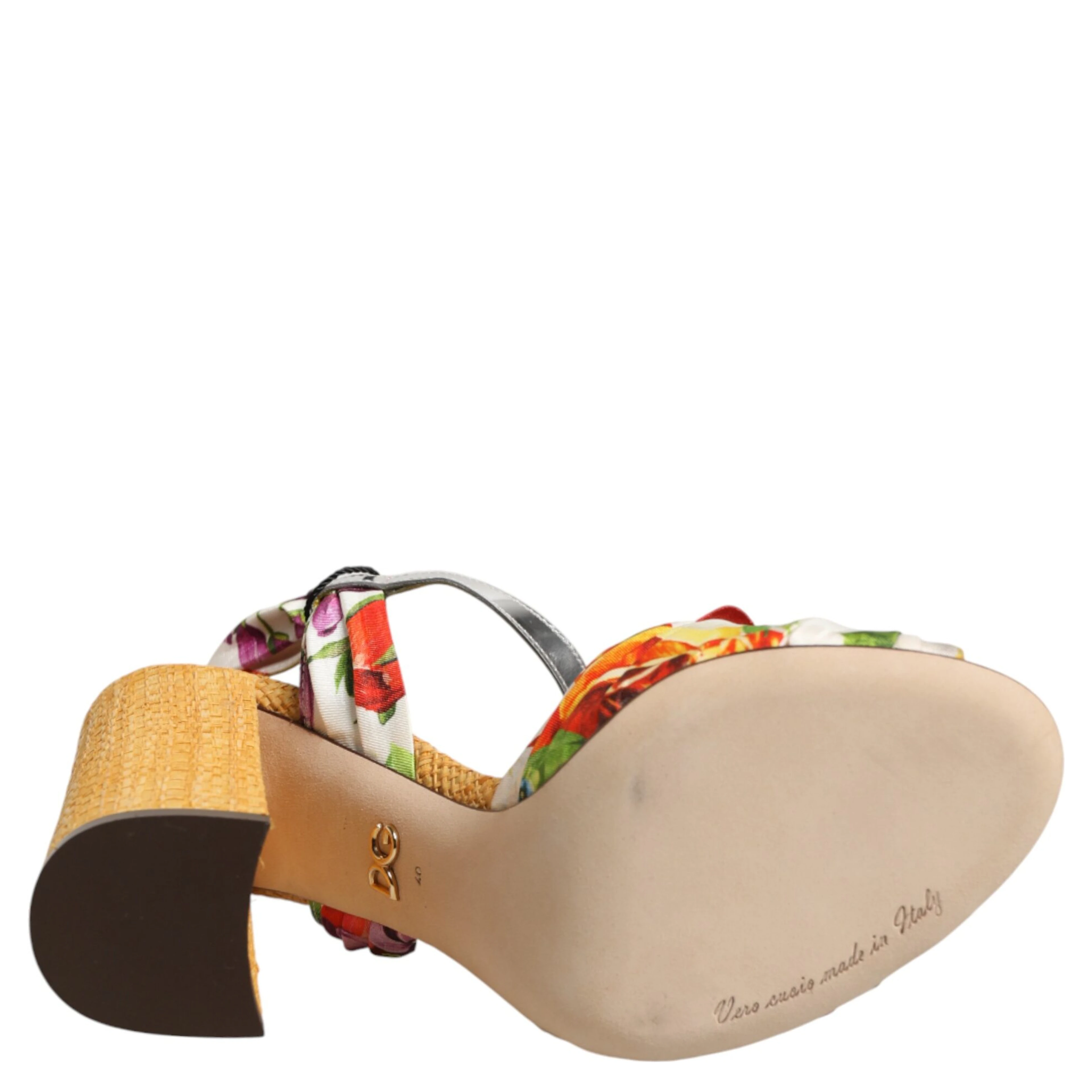 Multicolor Floral Crystal Embellished Sandals Shoes