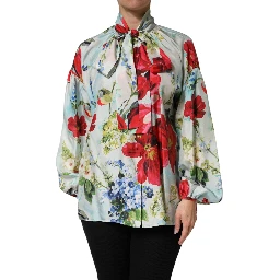 Multicolor Floral Long Sleeves Blouse Top