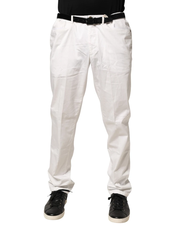 White Tapered Dress Formal Trouser Pants