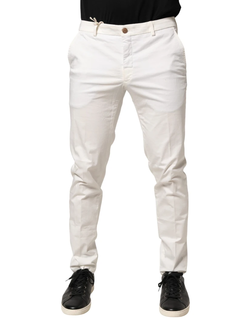 White Tapered Dress Formal Trouser Pants