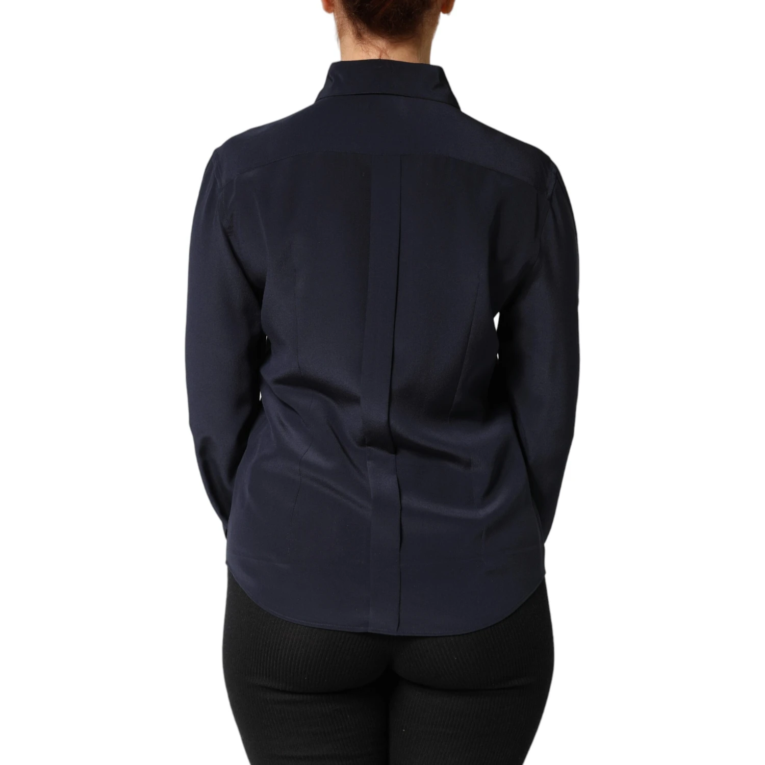 Blue Collared Long Sleeves Dress Shirt Top