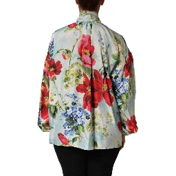 Multicolor Floral Long Sleeves Blouse Top