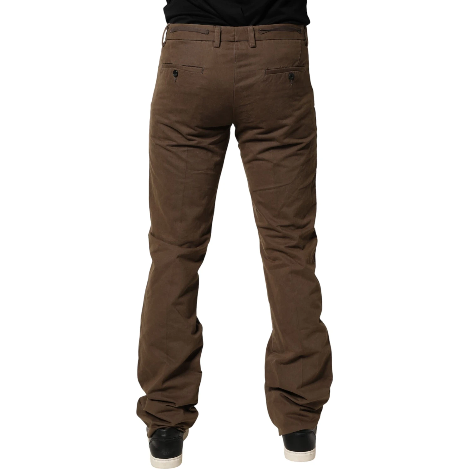Brown Straight Cut Mid Waist Chino Men Trouser Pants