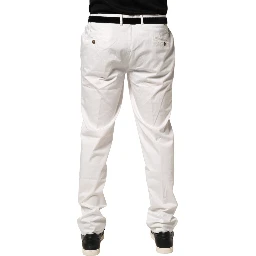 White Tapered Dress Formal Trouser Pants