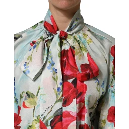 Multicolor Floral Long Sleeves Blouse Top