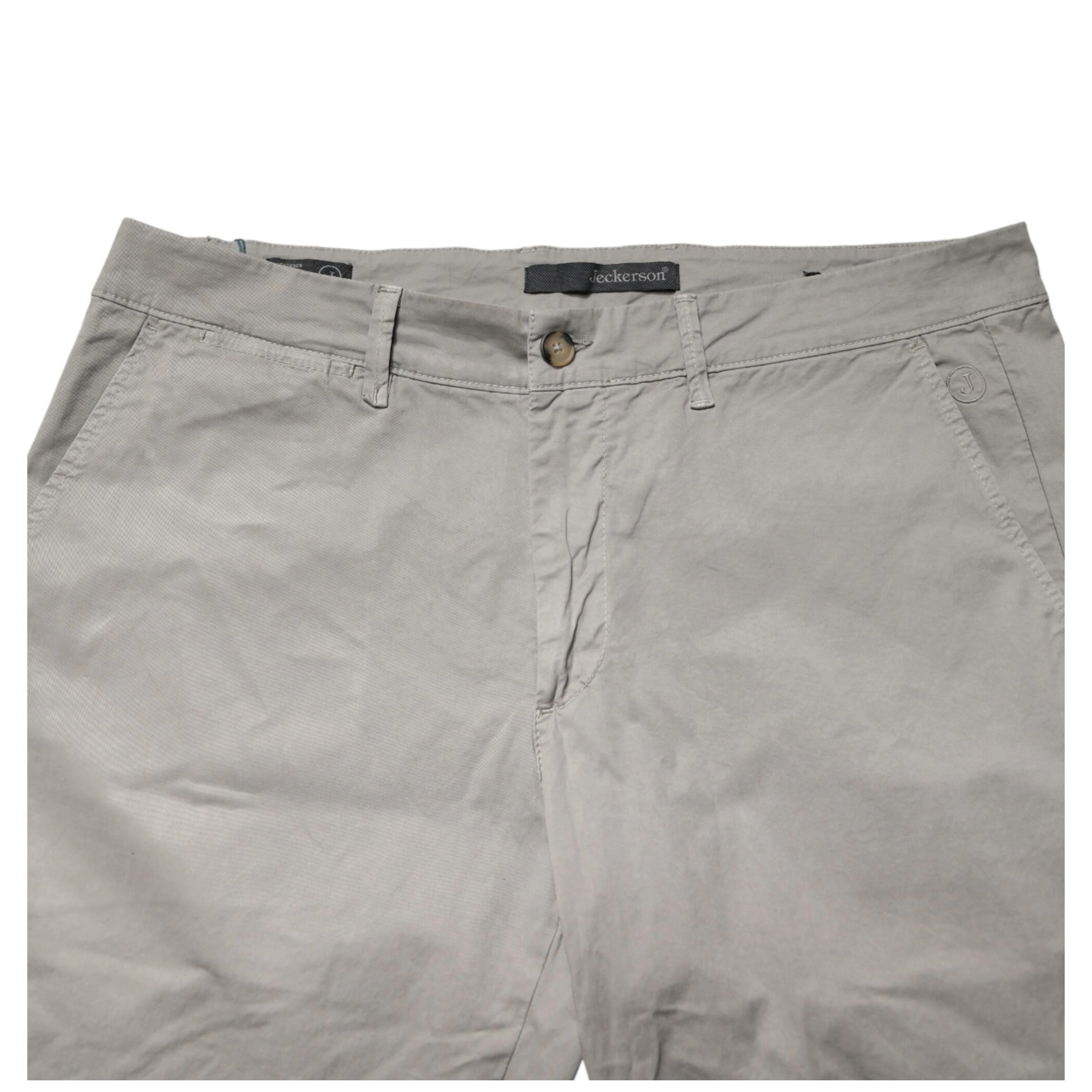 Gray Cotton Stretch Tapered Fit Men Chino Trouser Pants