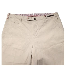 Beige Men Chino Mid Waist Straight Dress Trouser Pants