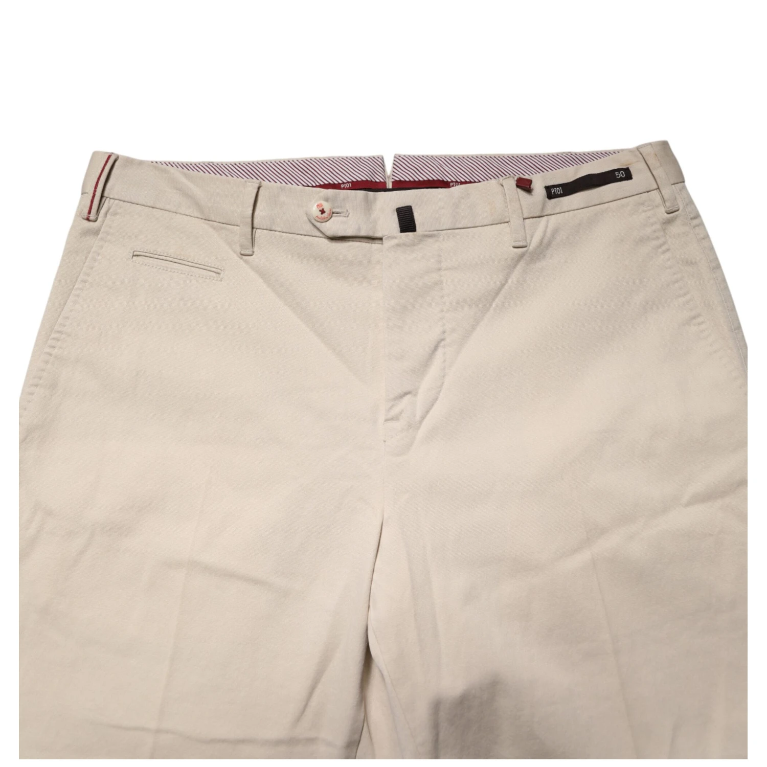 Beige Men Chino Mid Waist Straight Dress Trouser Pants