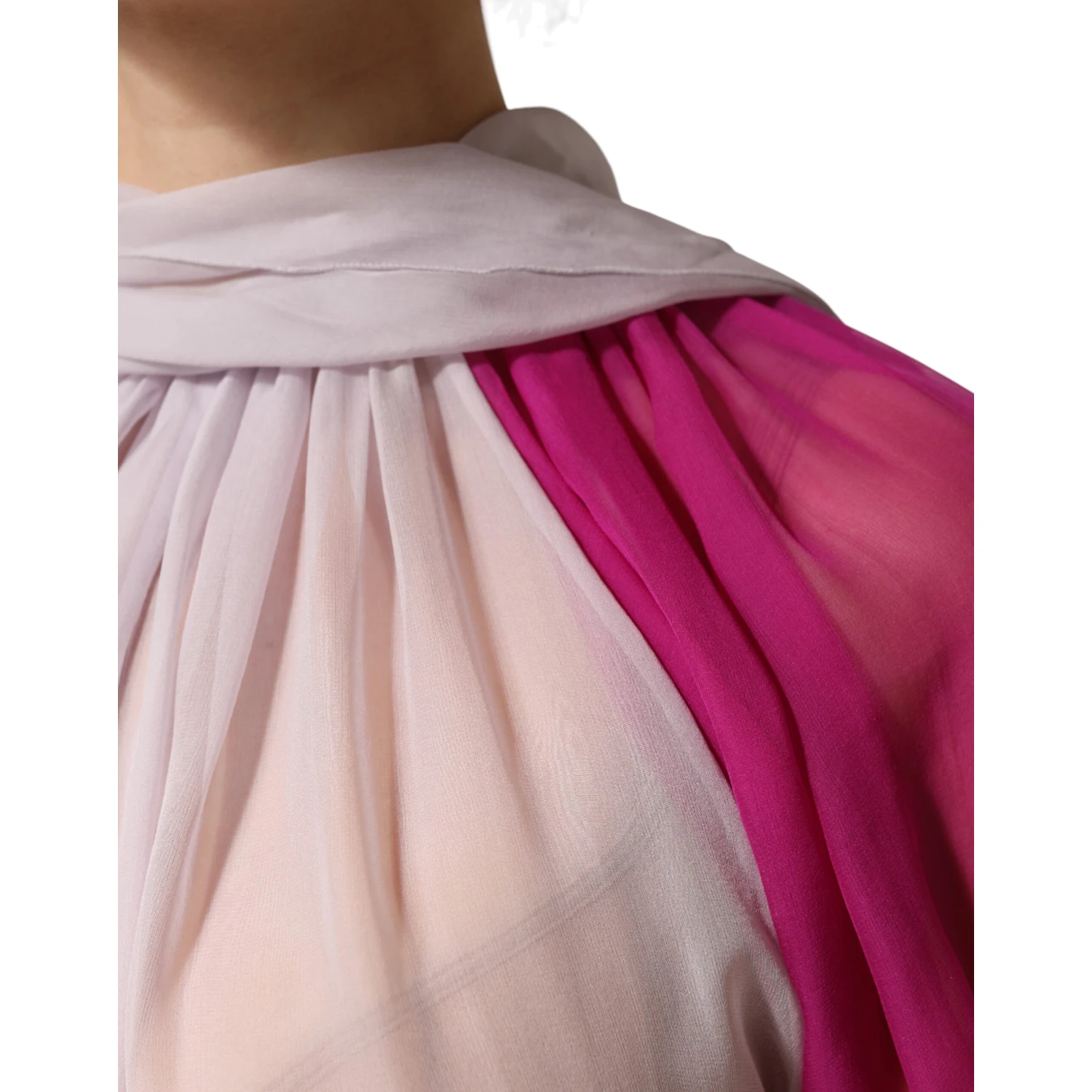 Multicolor Short Sleeves Silk Blouse Top