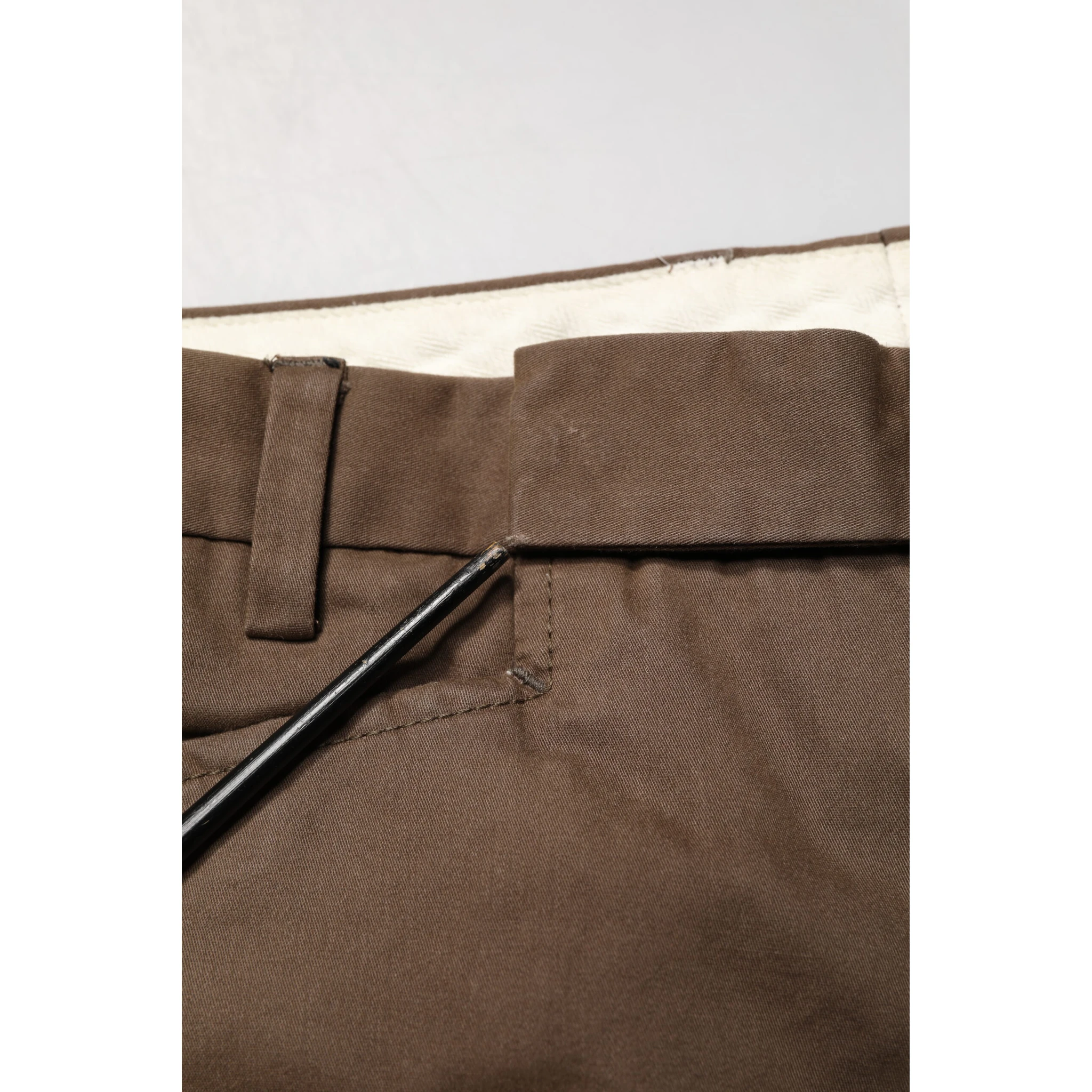 Brown Straight Cut Mid Waist Chino Men Trouser Pants