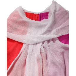 Multicolor Short Sleeves Silk Blouse Top