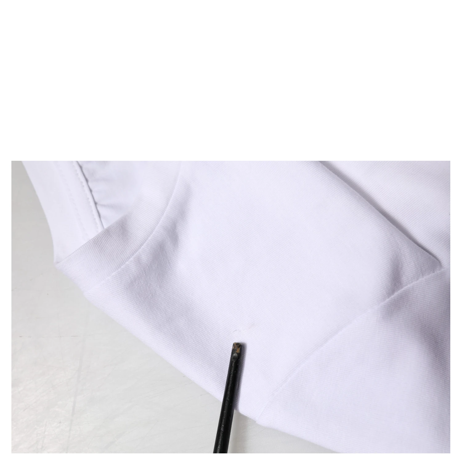 White Printed Cotton Stretch Crew Neck T-shirt