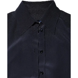 Blue Collared Long Sleeves Dress Shirt Top
