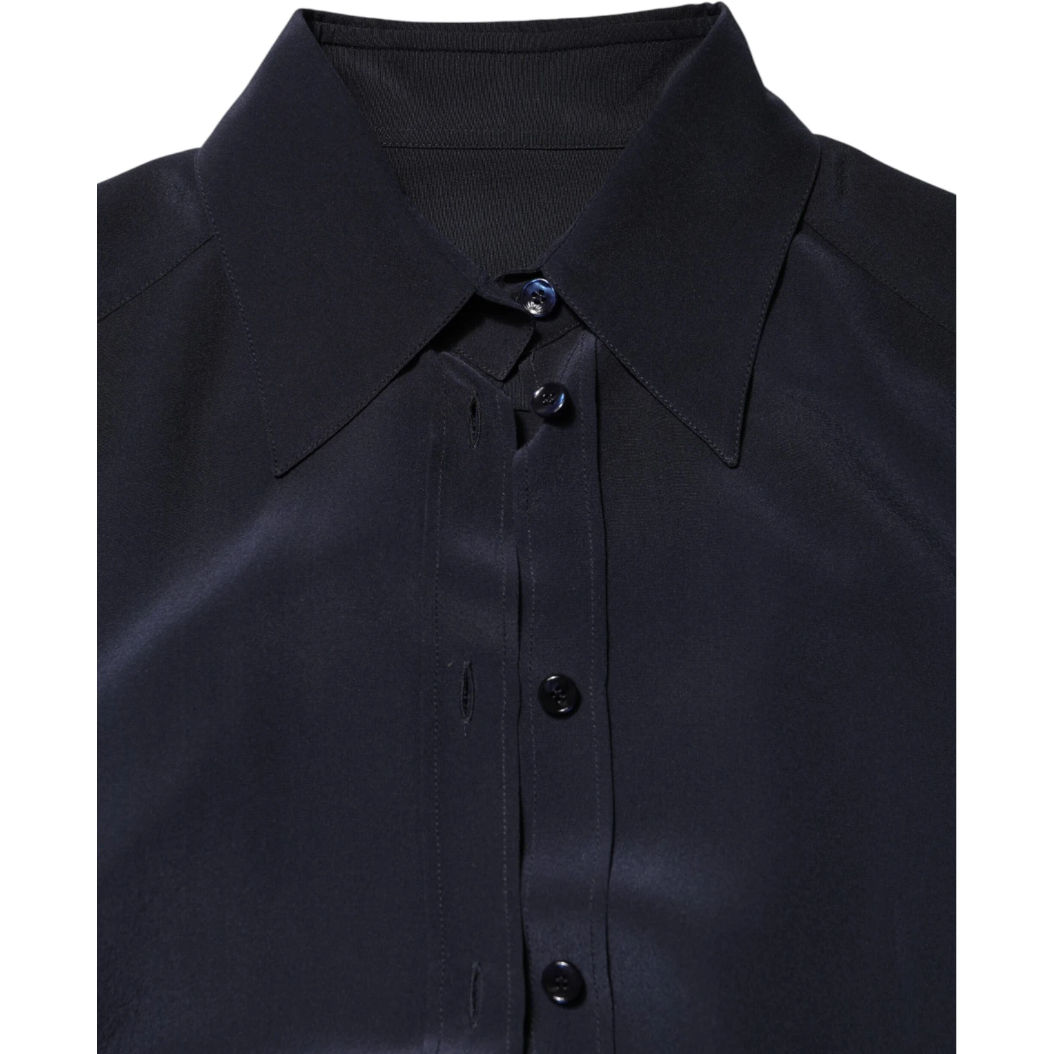 Blue Collared Long Sleeves Dress Shirt Top
