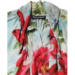 Multicolor Floral Long Sleeves Blouse Top