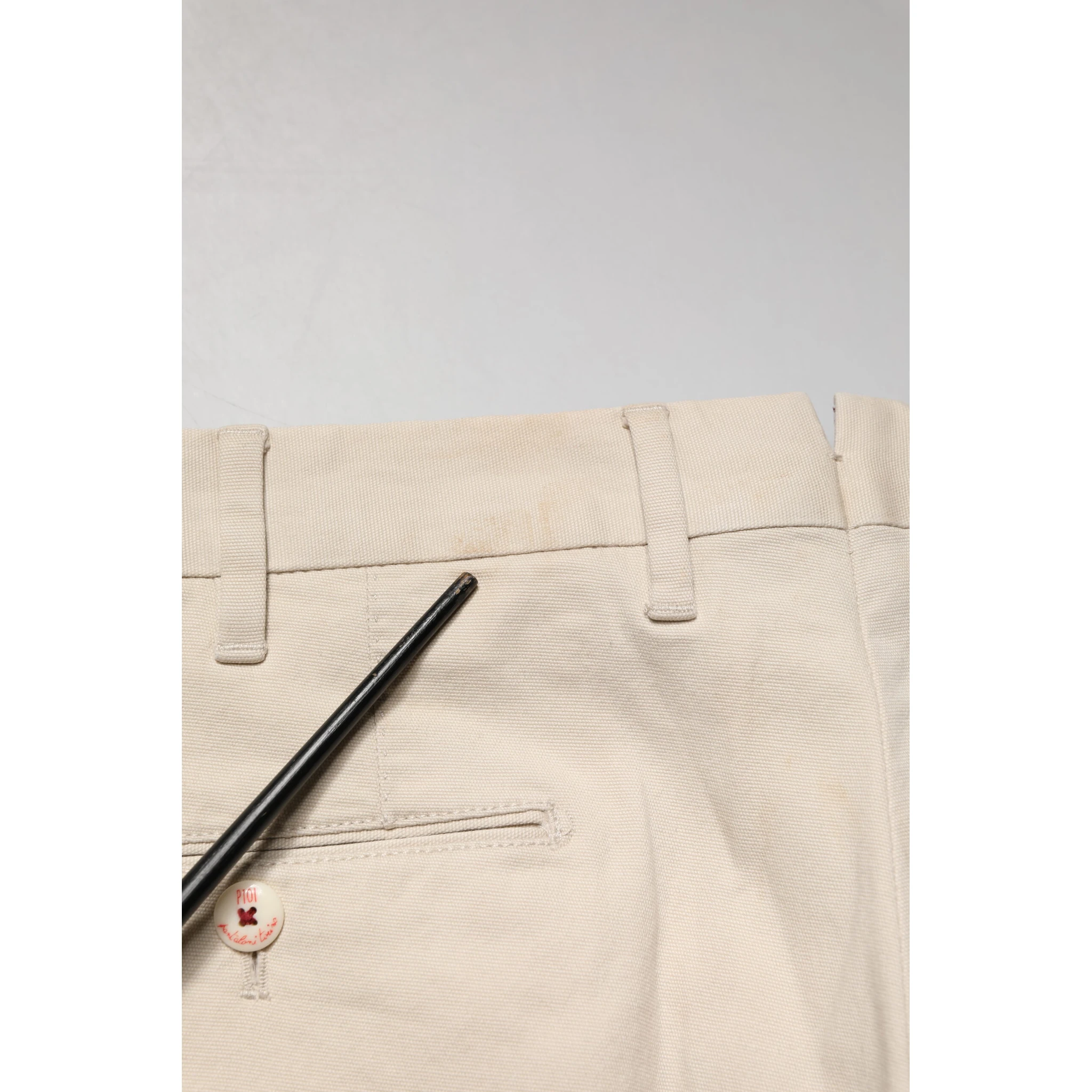 Beige Men Chino Mid Waist Straight Dress Trouser Pants