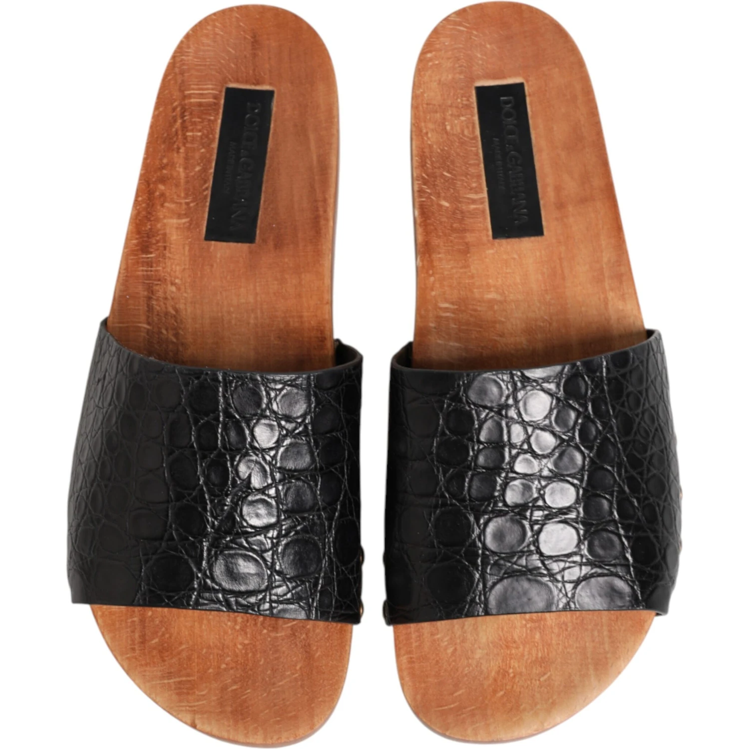 Black Brown Leather Slides Sandals Shoes