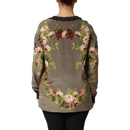 Enchanted Sicily Silk Crewneck Blouse Sweater