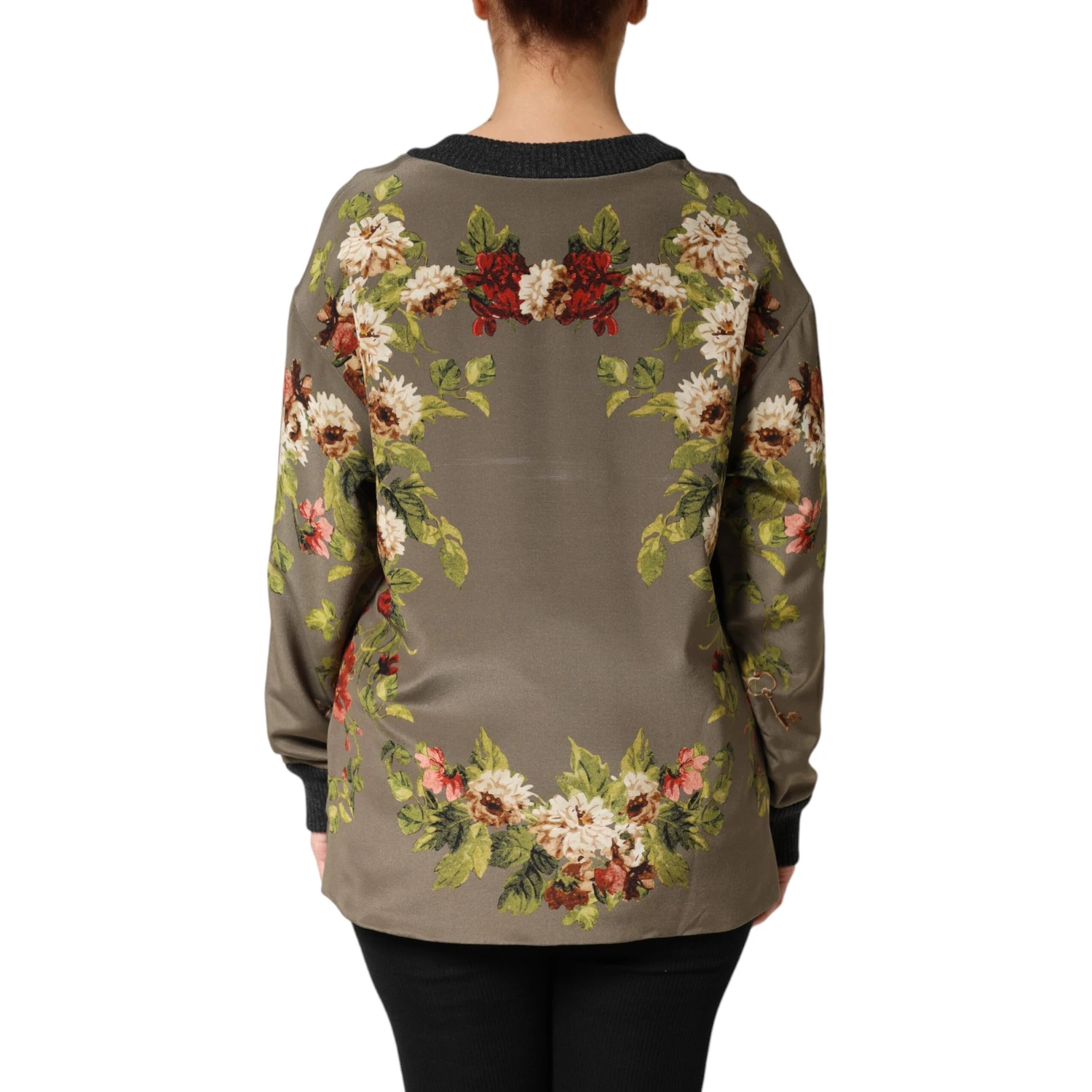 Enchanted Sicily Silk Crewneck Blouse Sweater
