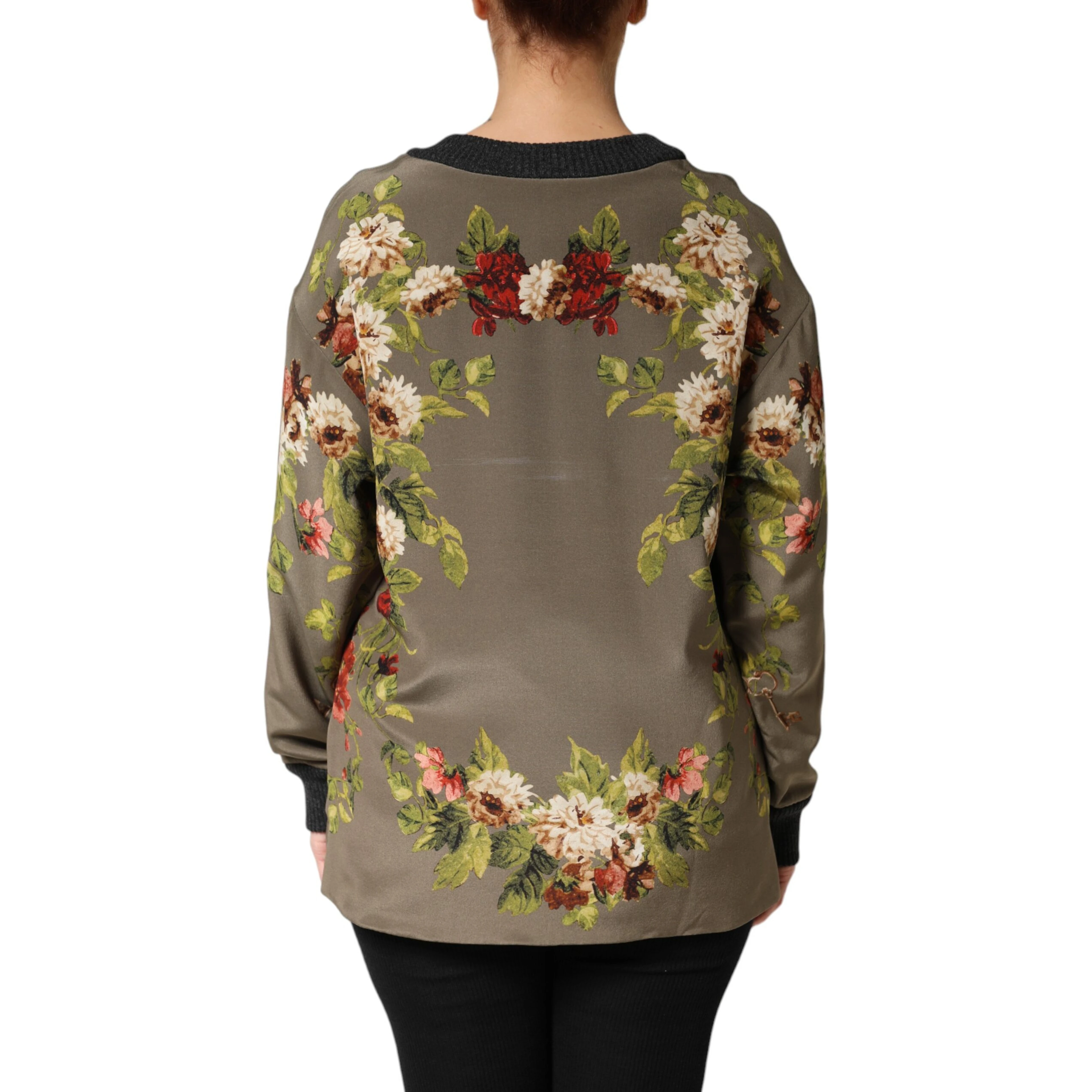 Enchanted Sicily Silk Crewneck Blouse Sweater