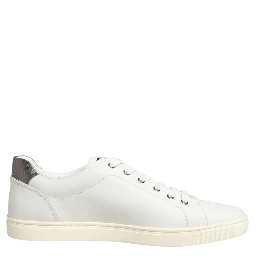 White Leather Heart Embellished Sneakers Shoes