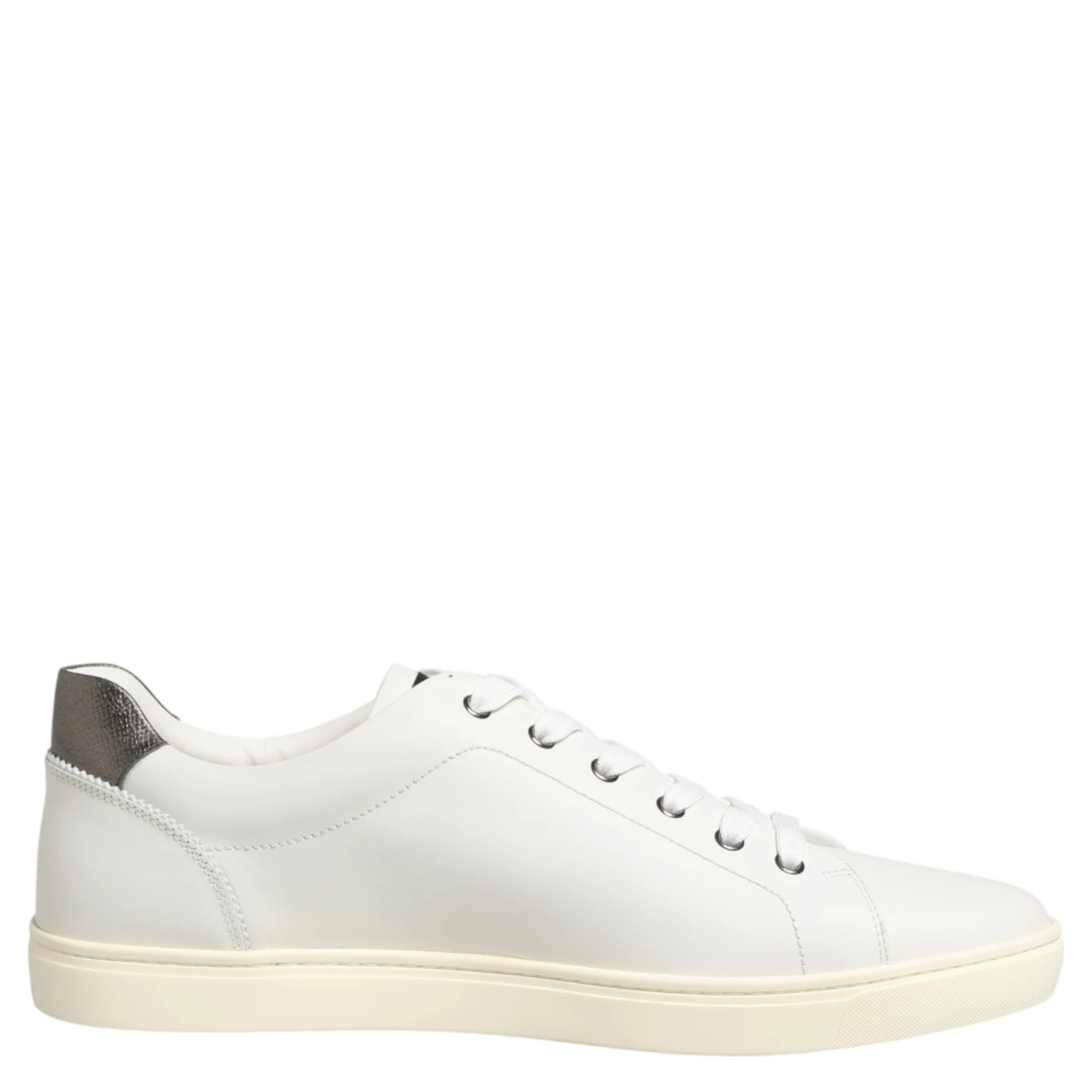 White Leather Heart Embellished Sneakers Shoes
