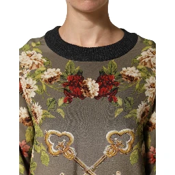 Enchanted Sicily Silk Crewneck Blouse Sweater