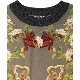 Enchanted Sicily Silk Crewneck Blouse Sweater