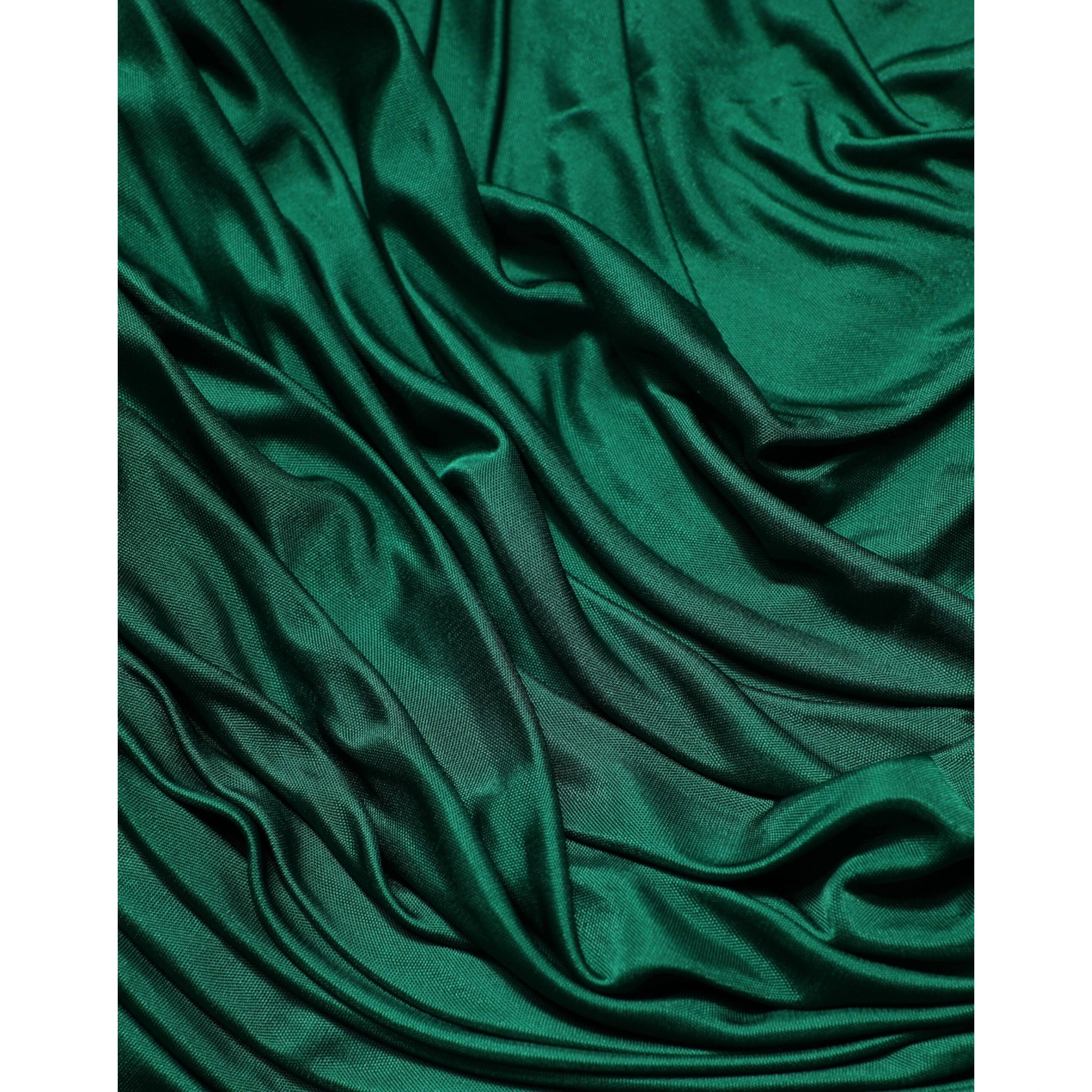 Green Viscose Drape Jersey Organzine Tank Top