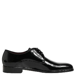 Black Calfskin Leather Derby Dress Shoes