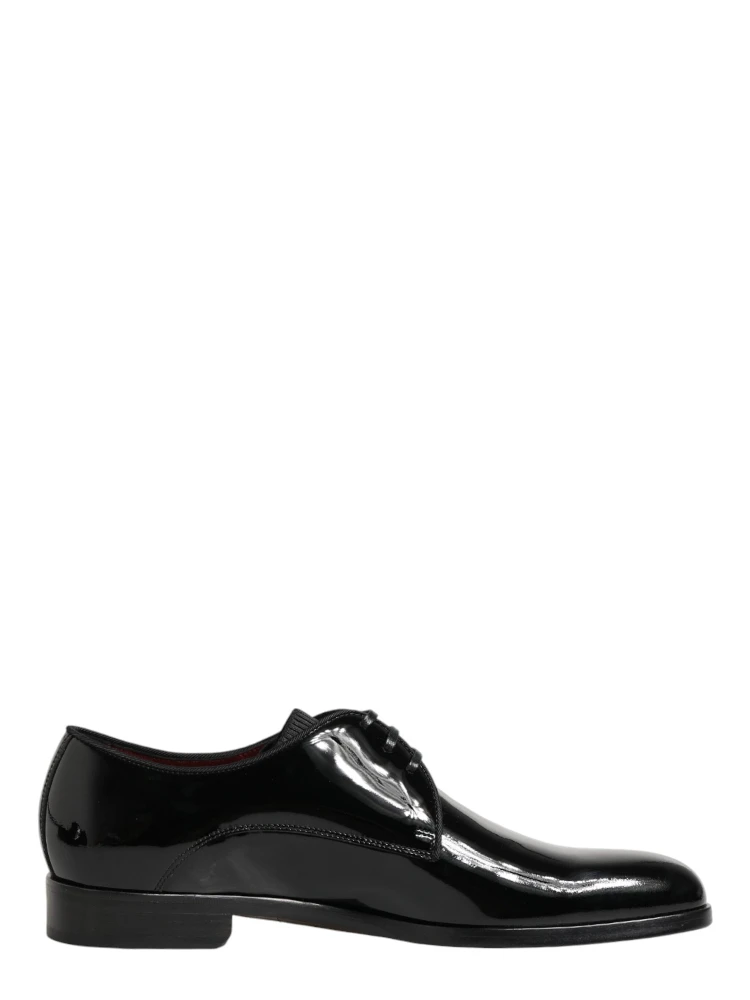 Black Calfskin Leather Derby Dress Shoes