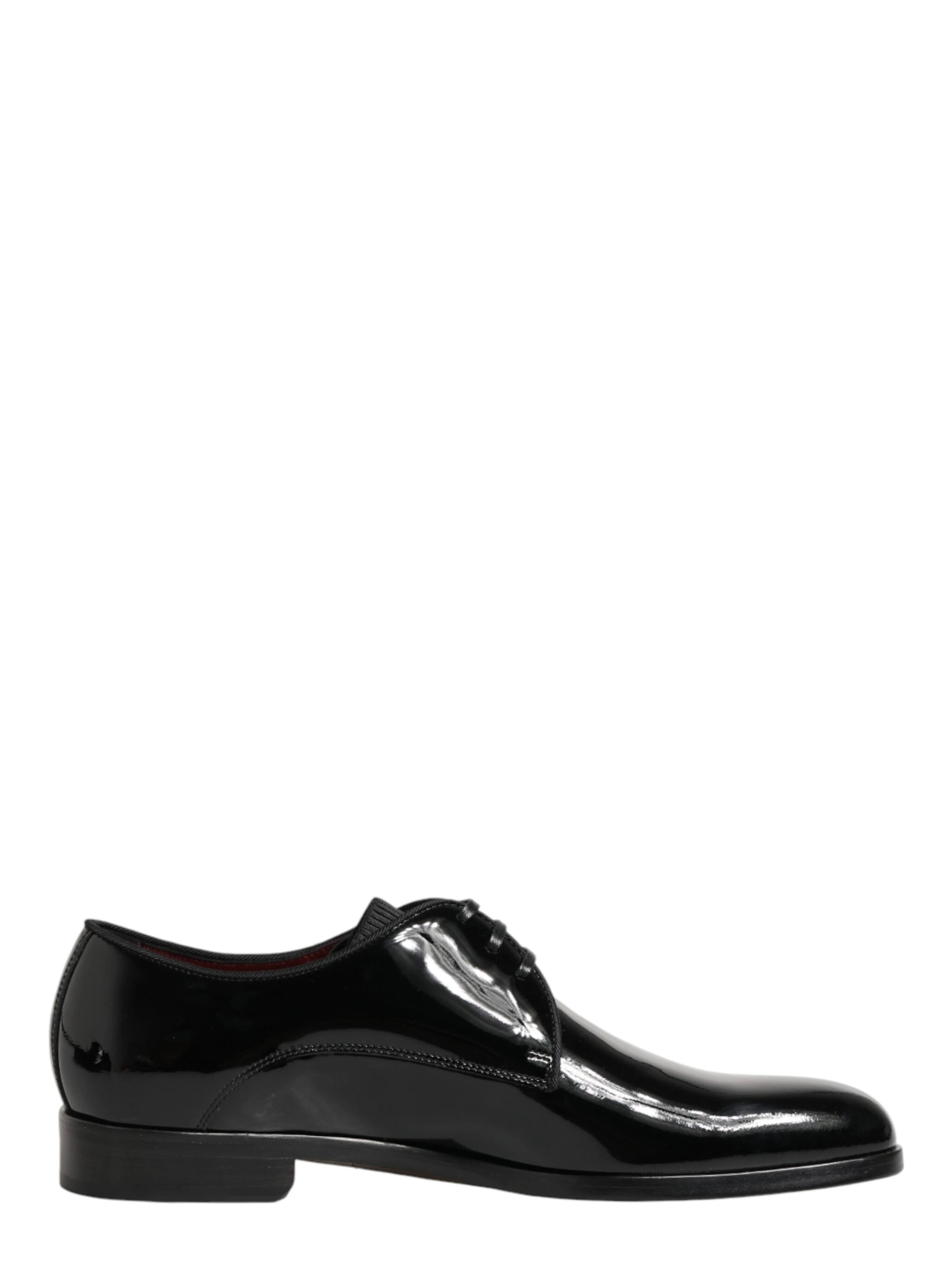 Black Calfskin Leather Derby Dress Shoes