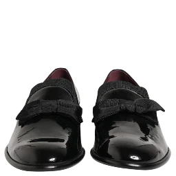 Black Leather Slip On Dress Men Loafers Shoes