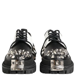 Black White Studded Men Formal Derby Shoes