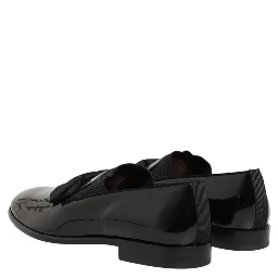 Black Leather Slip On Dress Men Loafers Shoes
