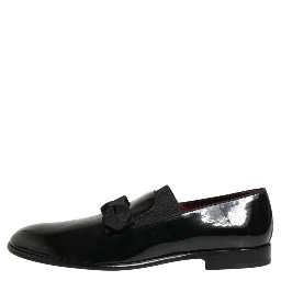 Black Leather Slip On Dress Men Loafers Shoes