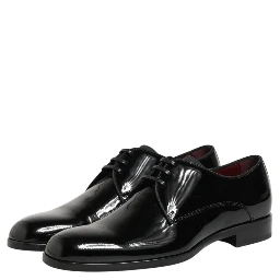 Black Calfskin Leather Derby Dress Shoes