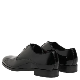 Black Calfskin Leather Derby Dress Shoes