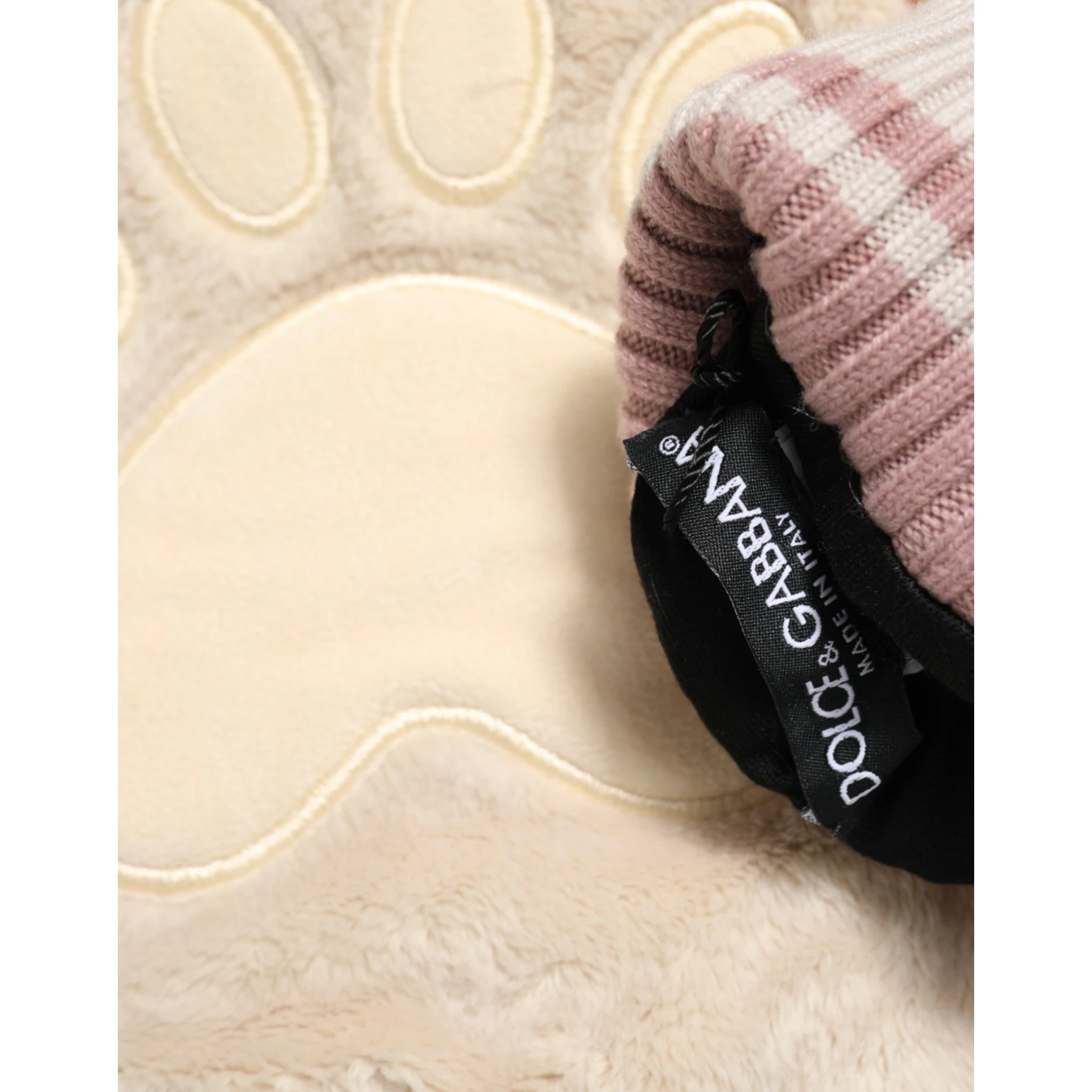 Brown Acrylic Knitted Fur Wrist Mitten Gloves